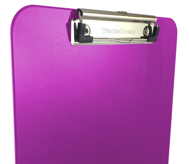 Trade Quest Plastic Clipboard Opaque Color Letter Size Low Profile Clip (Pack of 6) (Purple) - Image 2